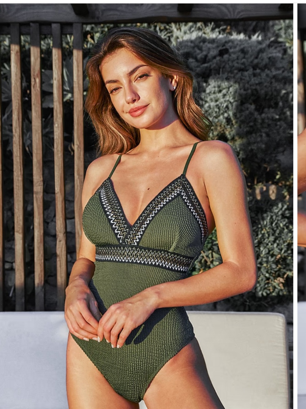 Cupshe Army Ribbed Surplice One-Piece